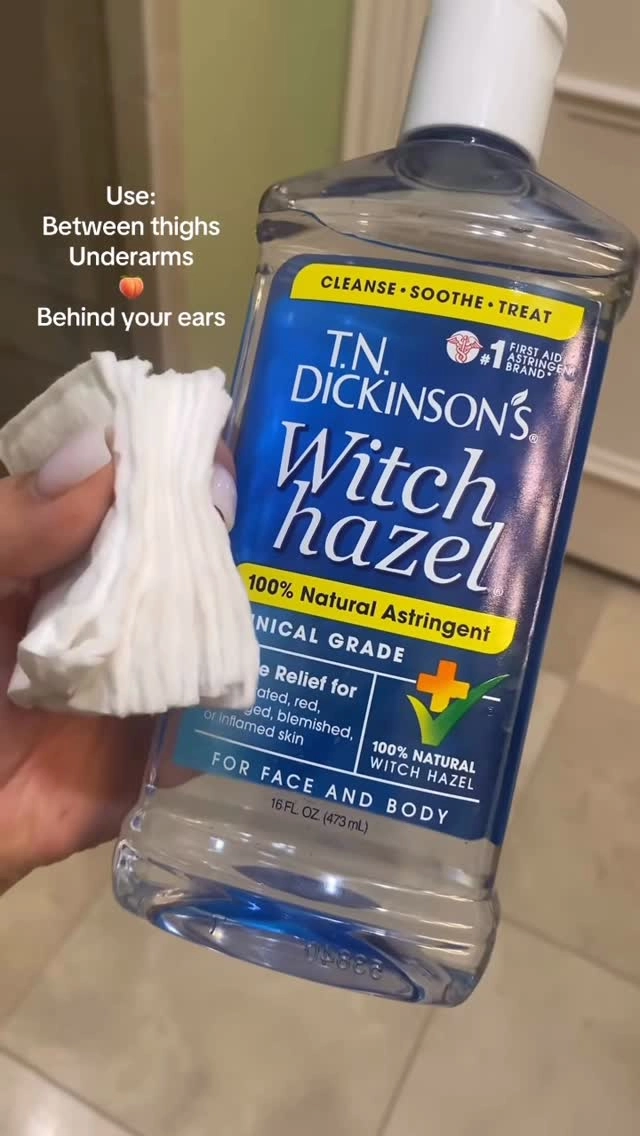 Our 100% natural, clinical-grade witch hazel is one of the best ways to cleanse your body and fight body odor! 🍑💪

Credit: Jasmineejoness on TikTok

#TNDickinsons #TheresTNForThat #TNDickinsonsSkincare #WitchHazel #Hygiene